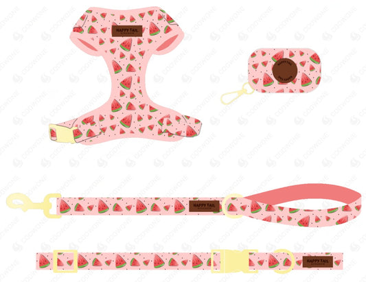 Chic and Safe dog harness sets for your adventurous canines STRAWBERRY - Happy Tail Kingdom 